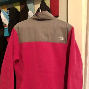 North Face Pink & Grey Denali Fleece Jacket